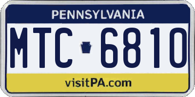 PA license plate MTC6810
