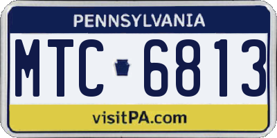 PA license plate MTC6813