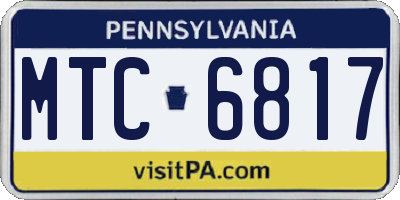 PA license plate MTC6817