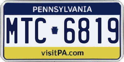 PA license plate MTC6819