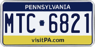 PA license plate MTC6821