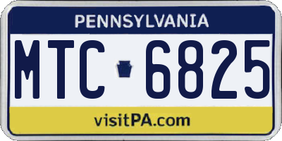 PA license plate MTC6825