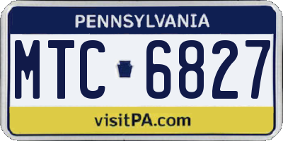 PA license plate MTC6827