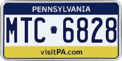 PA license plate MTC6828
