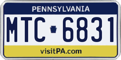 PA license plate MTC6831