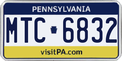 PA license plate MTC6832