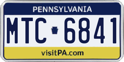 PA license plate MTC6841