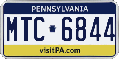 PA license plate MTC6844
