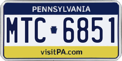 PA license plate MTC6851