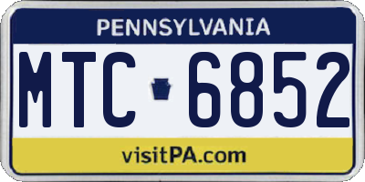 PA license plate MTC6852