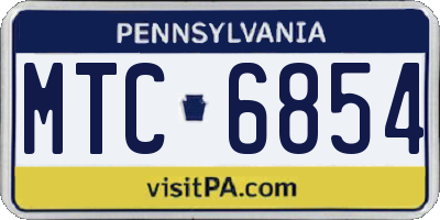 PA license plate MTC6854