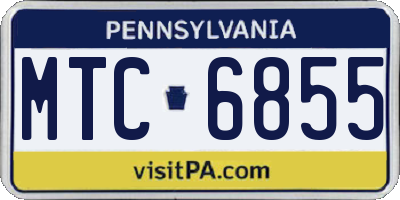 PA license plate MTC6855