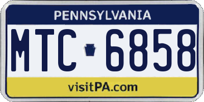PA license plate MTC6858