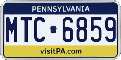 PA license plate MTC6859