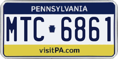 PA license plate MTC6861