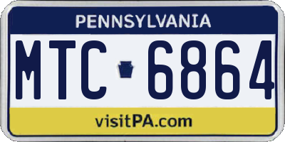 PA license plate MTC6864