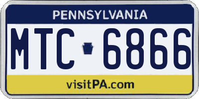 PA license plate MTC6866