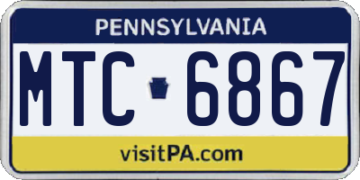 PA license plate MTC6867