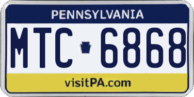 PA license plate MTC6868