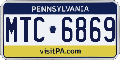 PA license plate MTC6869