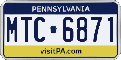 PA license plate MTC6871