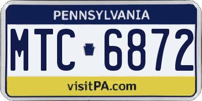 PA license plate MTC6872