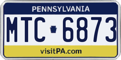 PA license plate MTC6873