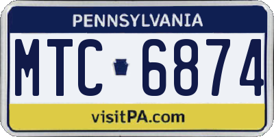 PA license plate MTC6874