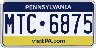 PA license plate MTC6875