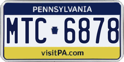 PA license plate MTC6878