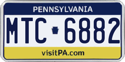 PA license plate MTC6882