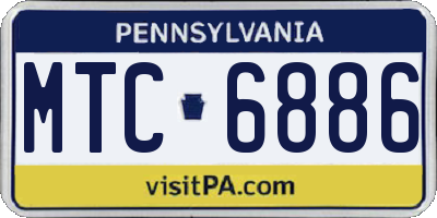 PA license plate MTC6886