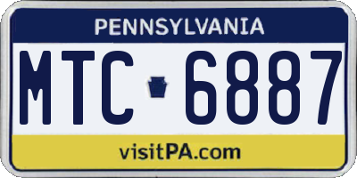 PA license plate MTC6887