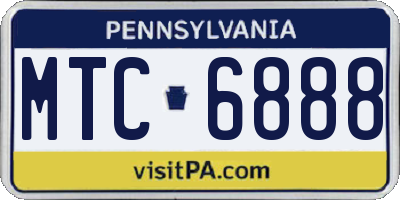 PA license plate MTC6888