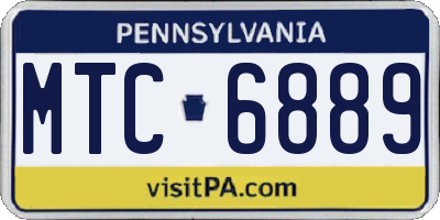 PA license plate MTC6889