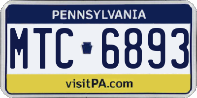 PA license plate MTC6893