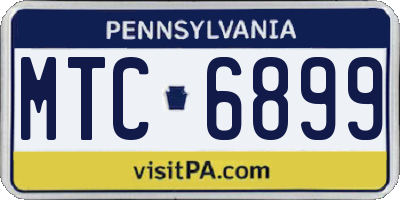 PA license plate MTC6899