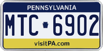 PA license plate MTC6902