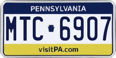 PA license plate MTC6907