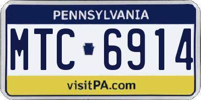 PA license plate MTC6914