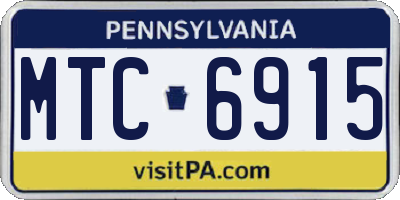 PA license plate MTC6915