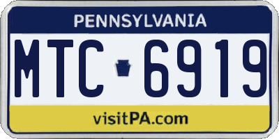 PA license plate MTC6919