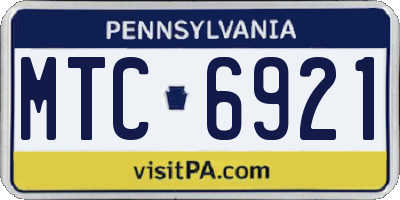 PA license plate MTC6921