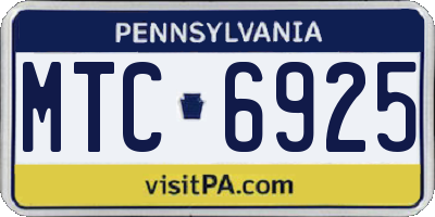 PA license plate MTC6925