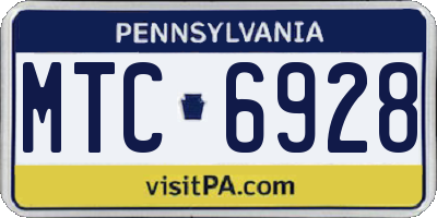 PA license plate MTC6928