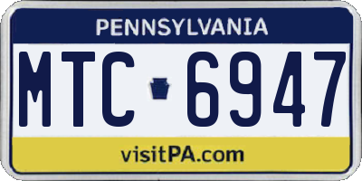 PA license plate MTC6947