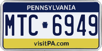 PA license plate MTC6949