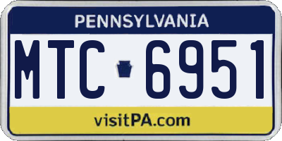 PA license plate MTC6951