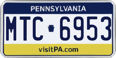 PA license plate MTC6953