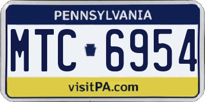 PA license plate MTC6954